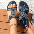 Open-toe sandals with crystal-embellished straps