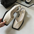 Slingback sandals with square toe