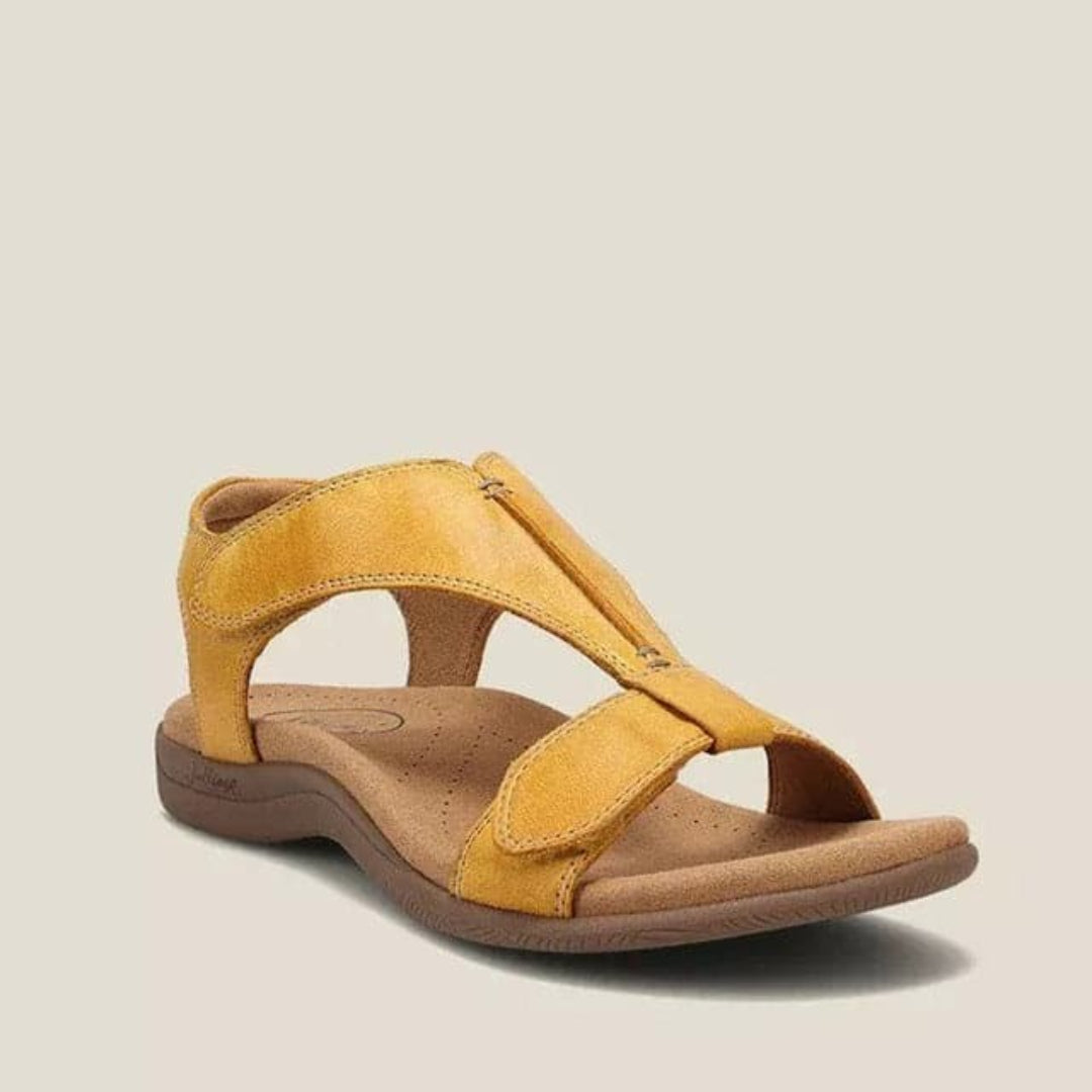 T-strap sandals with adjustable closure