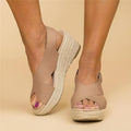 Wedge espadrille sandals with crisscross straps