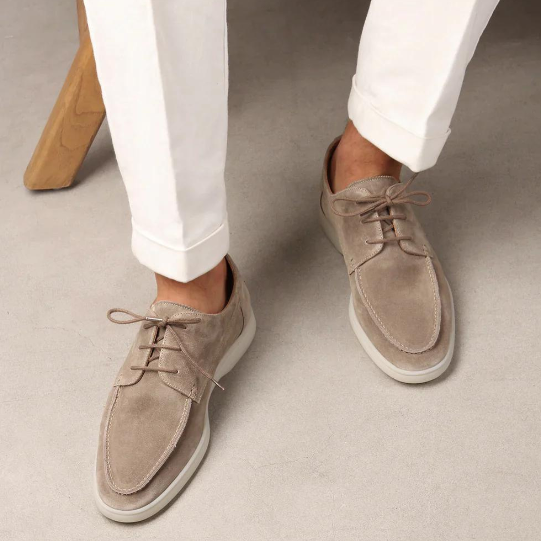Leather lace-up moccasins