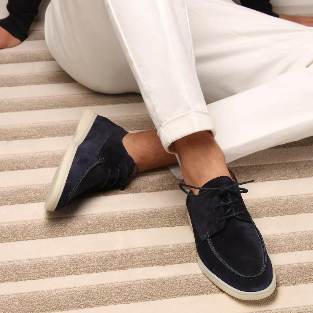 Leather lace-up moccasins