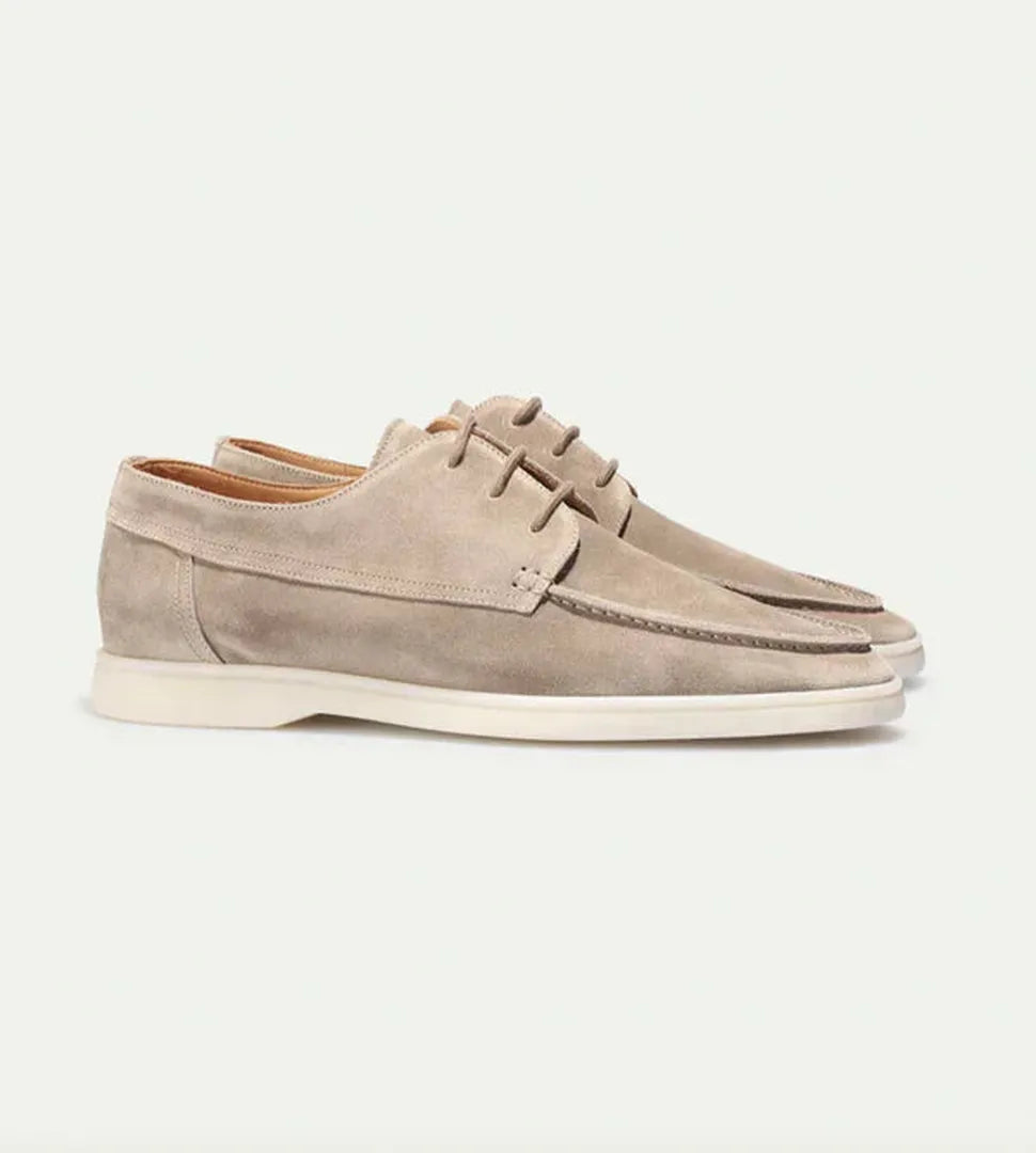 Leather lace-up moccasins