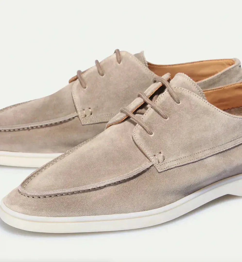 Leather lace-up moccasins