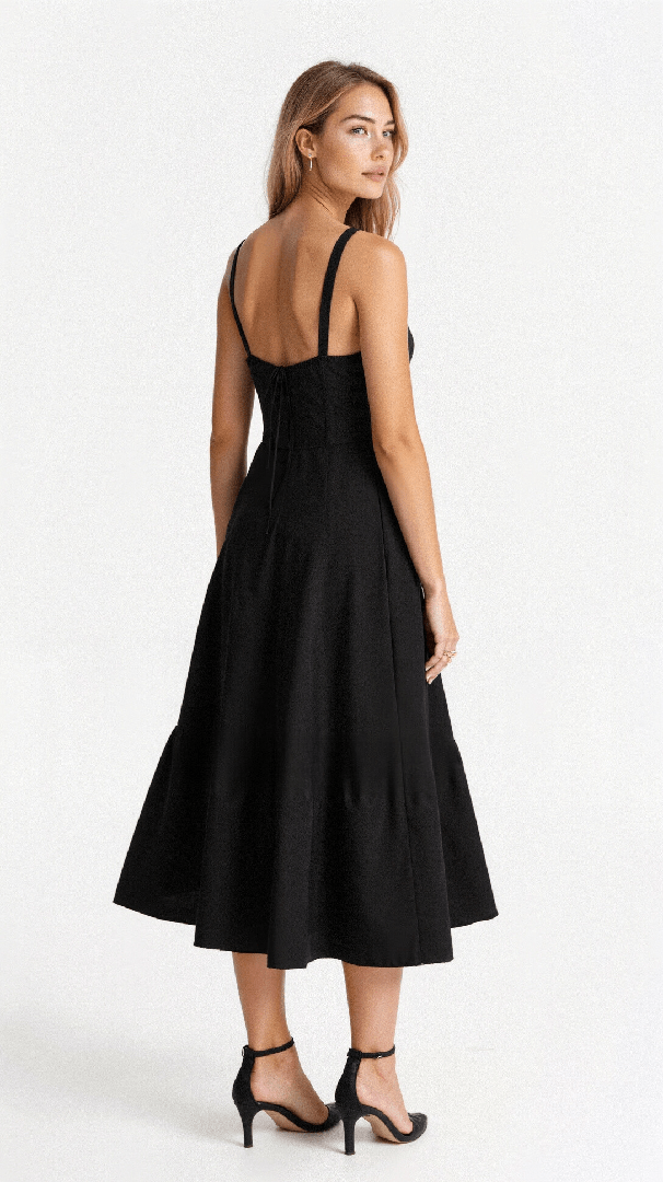 Floral corset-style midi dress with slit