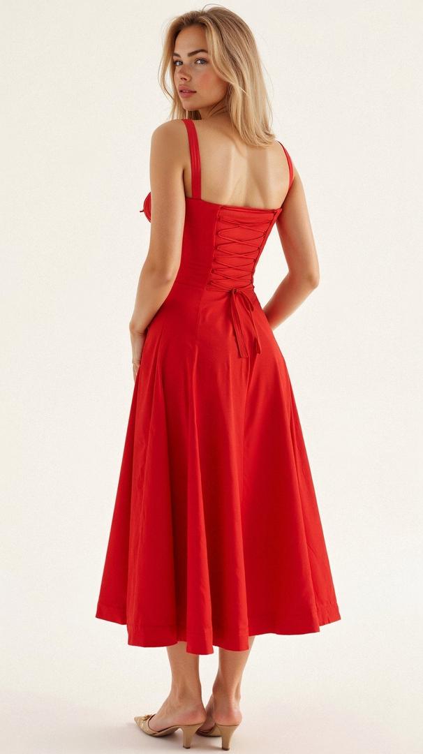 Floral corset-style midi dress with slit