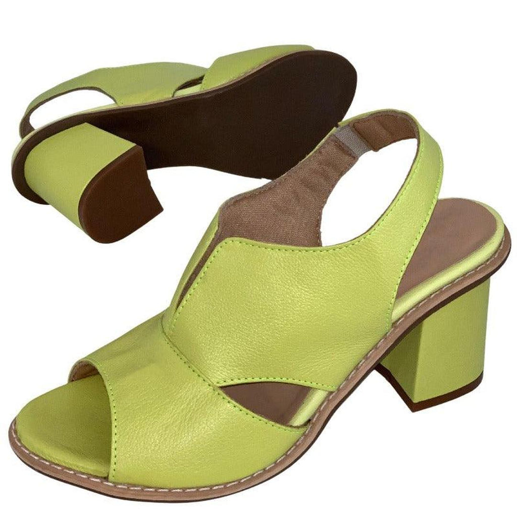 Leather open-toe block heel sandals